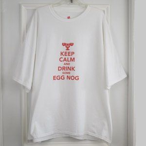 Keep Calm and Drink Some Egg Nog T Shirt Men 4XL Moose Head Christmas Holiday